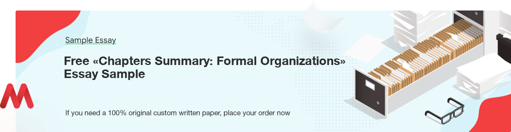Free Custom «Chapters Summary: Formal Organizations» Essay Sample