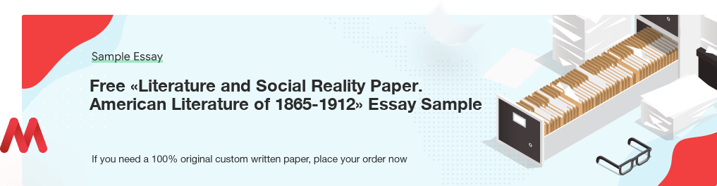 Free Custom «Literature and Social Reality Paper. American Literature of 1865-1912» Essay Sample